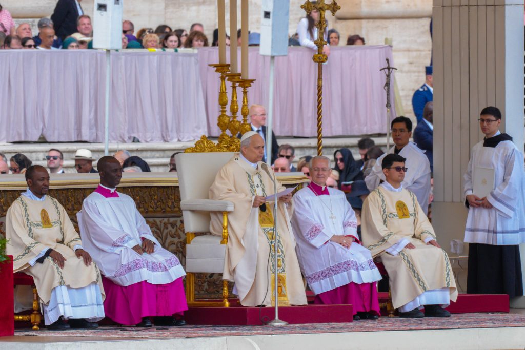 Pope Leo XIV gives the homily during his inauguration Mass at St. Peter's Square u2014 file photo, May 2025.