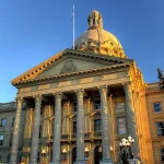 Alberta Legislature building in Edmonton as the Alberta referendum vote on separation gets underway