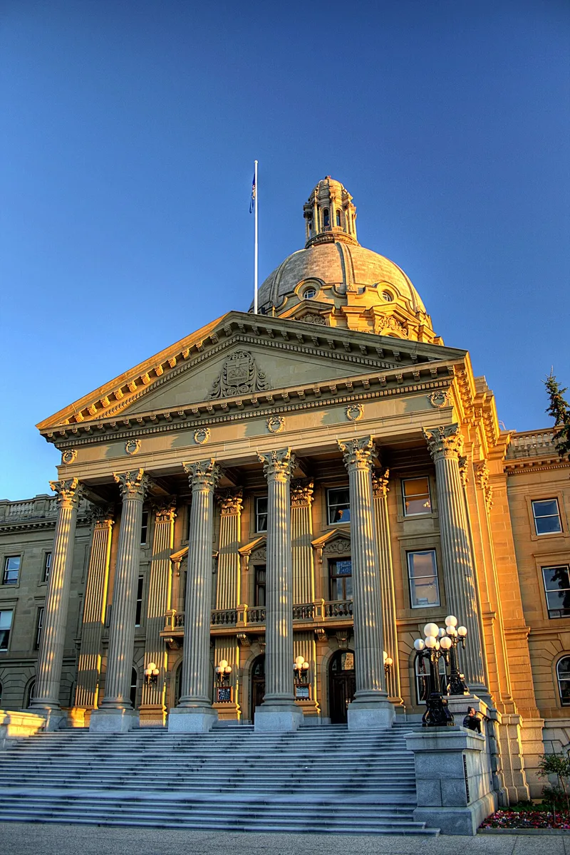 Alberta Legislature building in Edmonton as the Alberta referendum vote on separation gets underway