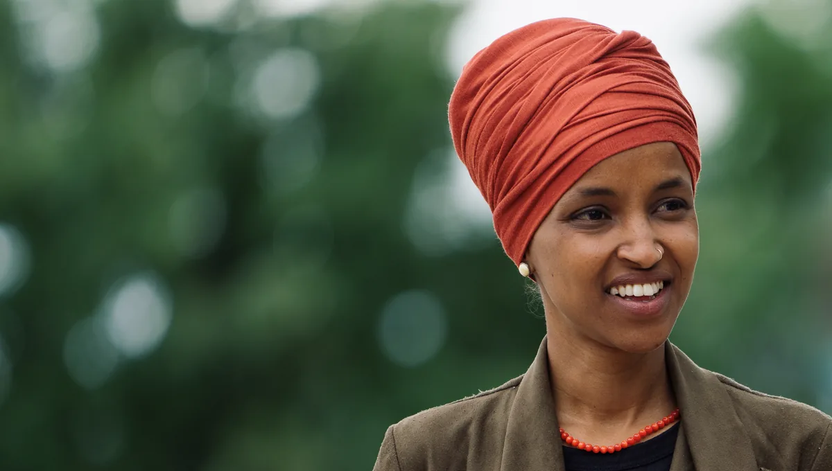 Ilhan Omar at a Minnesota DFL event — Trump Ilhan Omar feud escalated after the Oct. 12 home raid