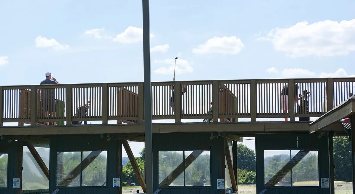 The driving range at East Potomac Golf Course in Washington, D.C.