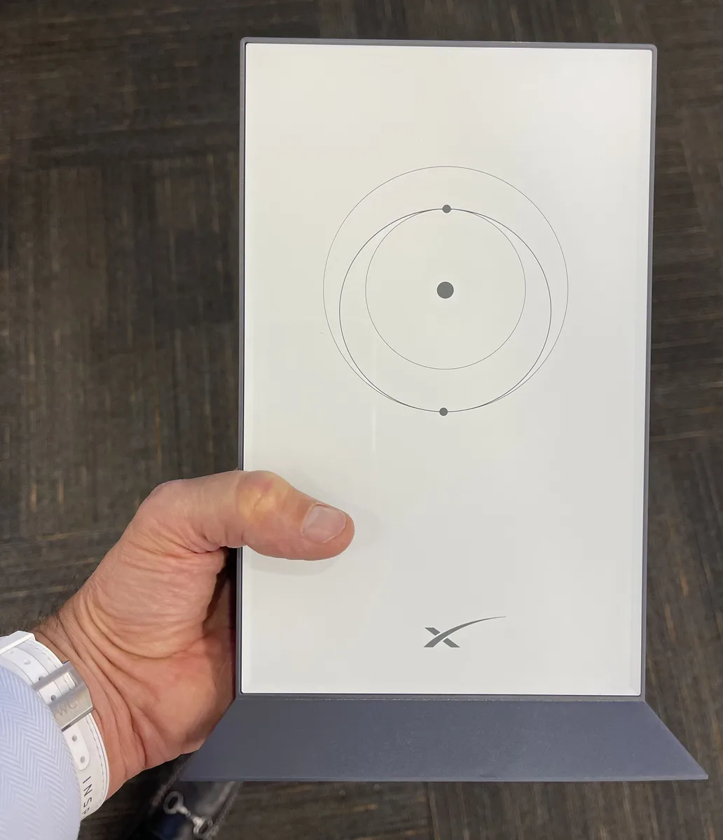 A Starlink user terminal — the direct-to-device service Elon Musk's SpaceX wants to expand in Europe's satellite spectrum market
