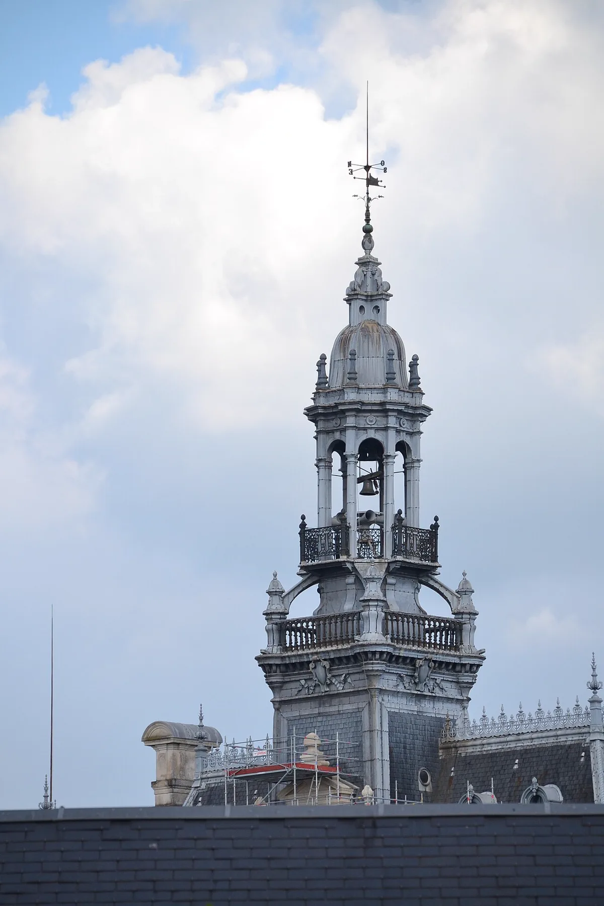 Bell tower of the Limoges town hall, which collapsed as fire tore through the building during the France riots