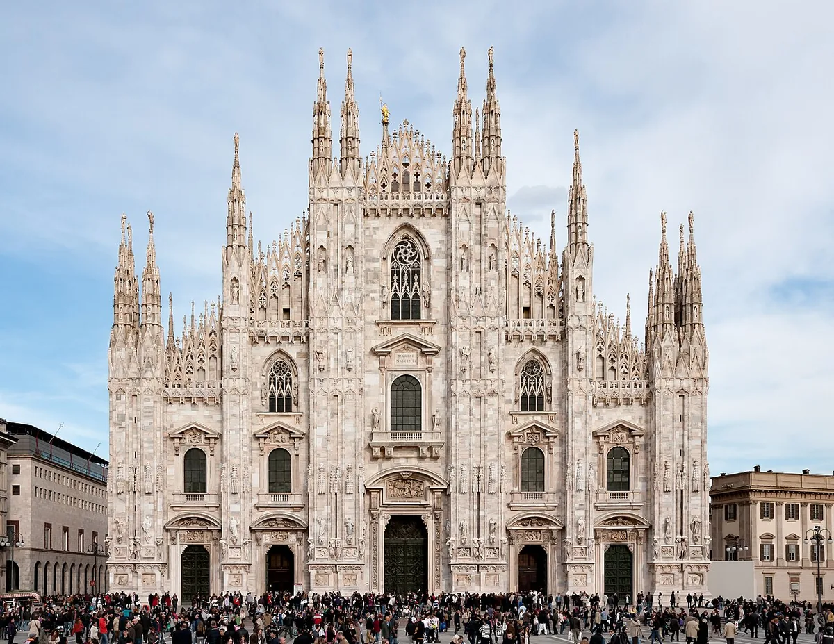 Piazza del Duomo and Milan Cathedral, where cost-of-living protests turned violent
