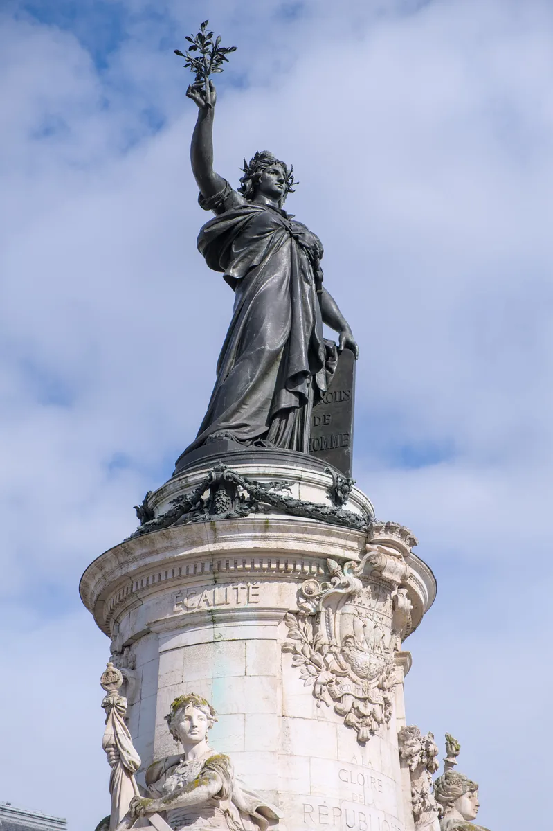 Protesters at Place de la Republique in Paris during France riots